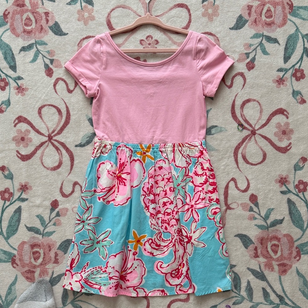 Lily Pulitzer Floral Pink and Blue Kids Dress